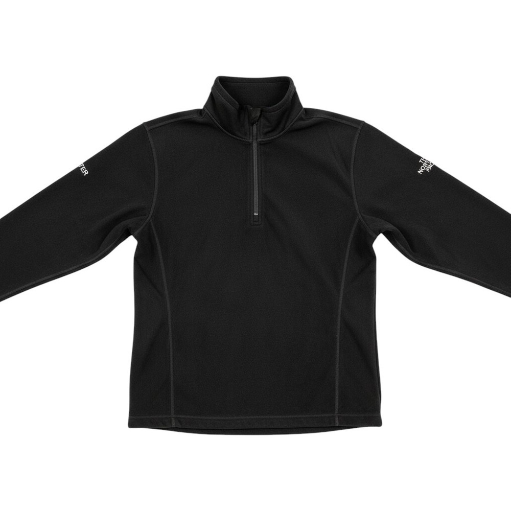 The North Face Mens Black Quarter Zip Fleece Pullover Carpenter Logo Small